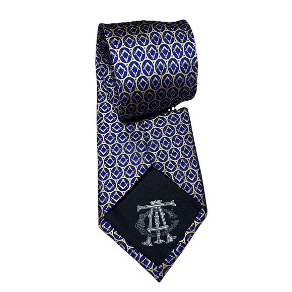 The Craftsman's Apron Masonic Royal Arch Symbol Silk Tie Blue Gold Maroon - Picture 2 of 7
